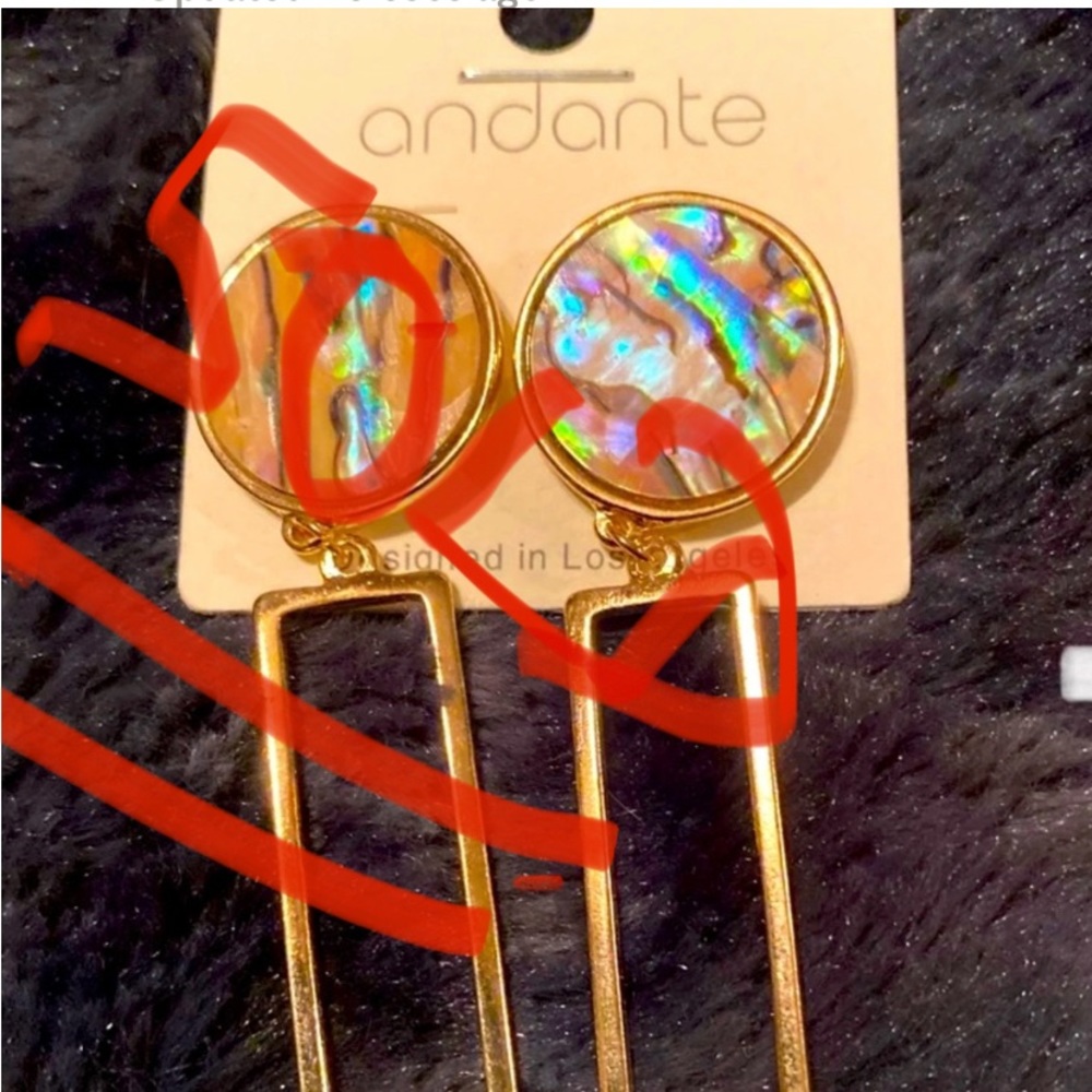 ‼️‼️ SOLD ‼️‼️ NWOT~Beautiful Adante of Beverly Hills Abalone Dangle Earrings